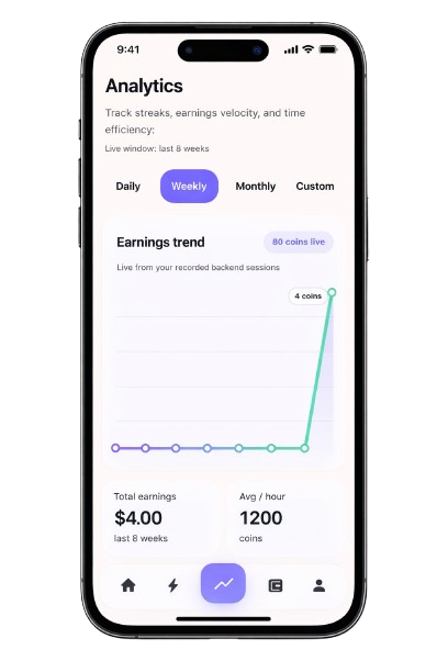 Black iPhone 17 Pro Max analytics screen